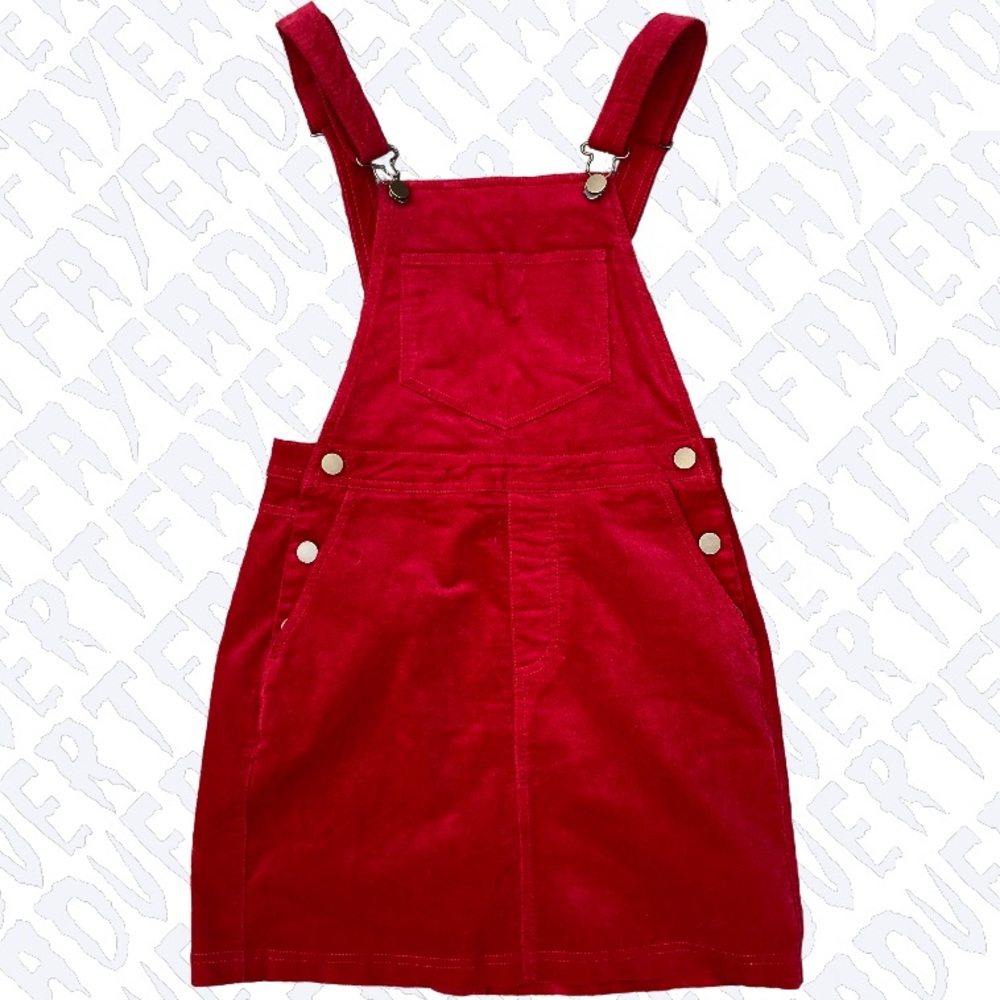 Red Mini Overall Dress